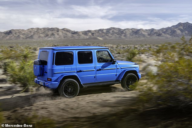 The G580 uses a huge 116kWh battery that provides energy for four e-motors located near the wheels to produce 579bhp. However, because of its extra half-tonne of bulk over the petrol alternatives, it is slower than combustion alterantives