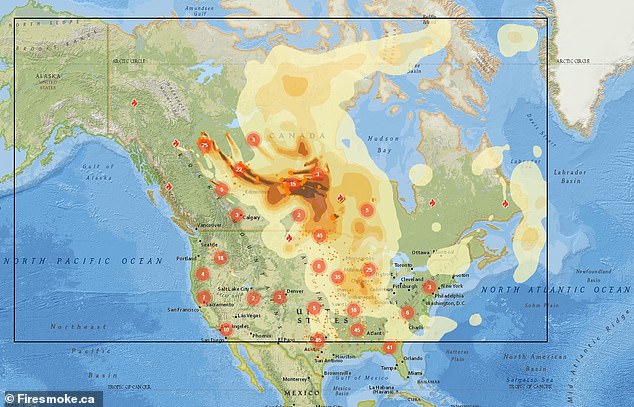 Smoke forecast Canada and the US. Wildfire smoke wafts across the US as horrifying map reveals where hazed air quality may turn deadly