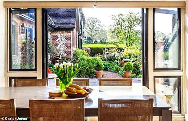 Ideal: A dining space in the property overlooking the garden