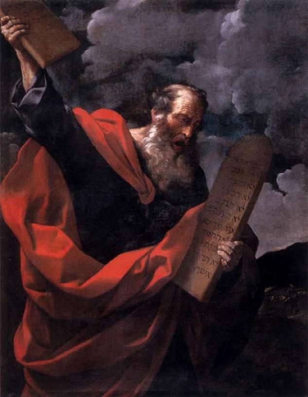 These differences were found in key biblical stories, including the creation narrative, Noah’s flood and the giving of the Ten Commandments (pictured), which have been traditionally attributed to a single author but are now shown to involve multiple authors