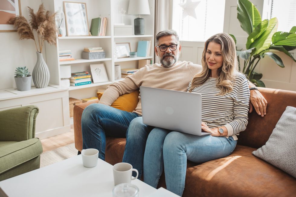 Couple at laptop