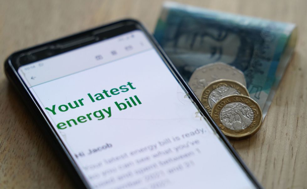 Energy bill on mobile phone
