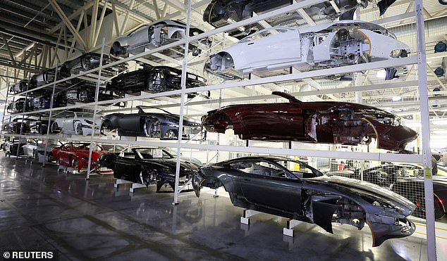 High value manufacturers underpin British car exports, representing 17 per cent of their value., such as Aston Martin (production pictured)