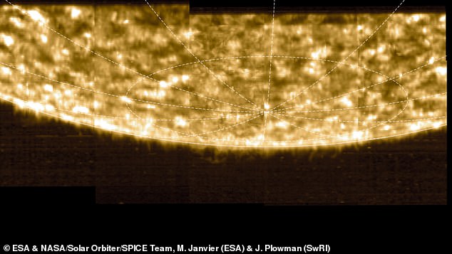 Scientists have used the Solar Orbiter to look at how particles move through the sun's layers. This image shows the light sent out by carbon particles heated to 32,000 °C