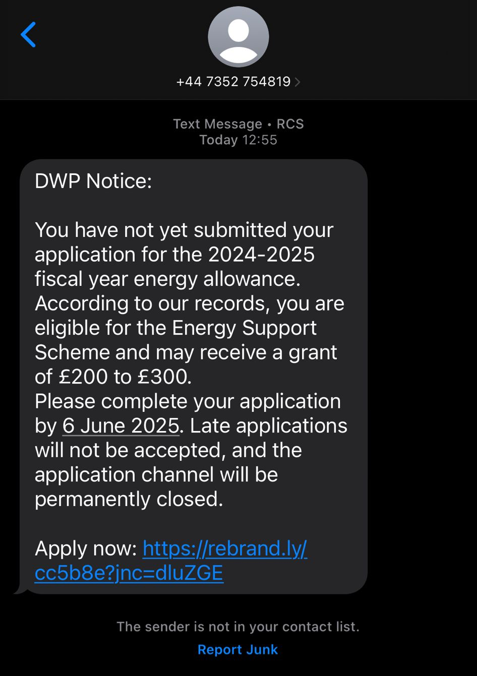 Energy bill scam
