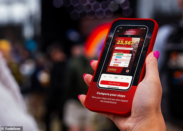 Vodafone has added a step counter to the 'My Highlights' section of the app, where users can compare their activity to their friends