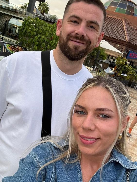 Greg Monks with his girlfriend