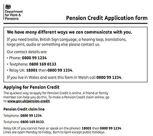 Pension credit: You can make a claim online, by phone or by post
