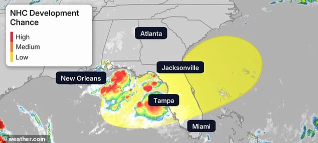 As of 8am ET Monday, the National Hurricane Center (NHC) gave it a 20 percent chance of development over the next seven days