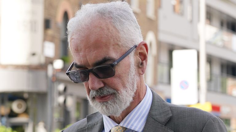 Commander Julian Bennett arrives at a Metropolitan Police misconduct hearing at Palestra House