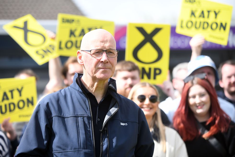 John Swinney campaigning ahead of the Hamilton by-election
