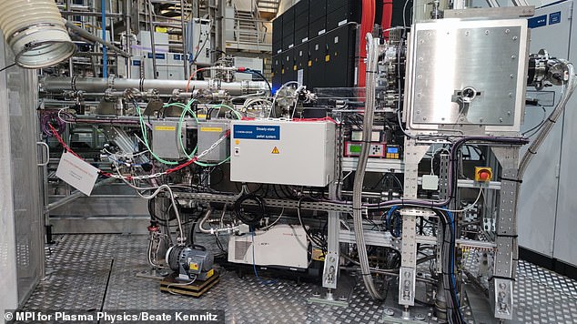 Pictured, Wendelstein 7-X's pellet injector, which injects frozen hydrogen pellets into the plasma, enabling long plasma durations