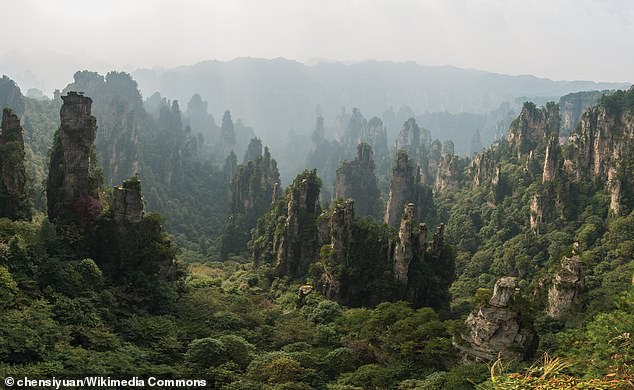 Zhangjiajie National Forest Park (pictured) is a park located in Zhangjiajie, Hunan Province, China