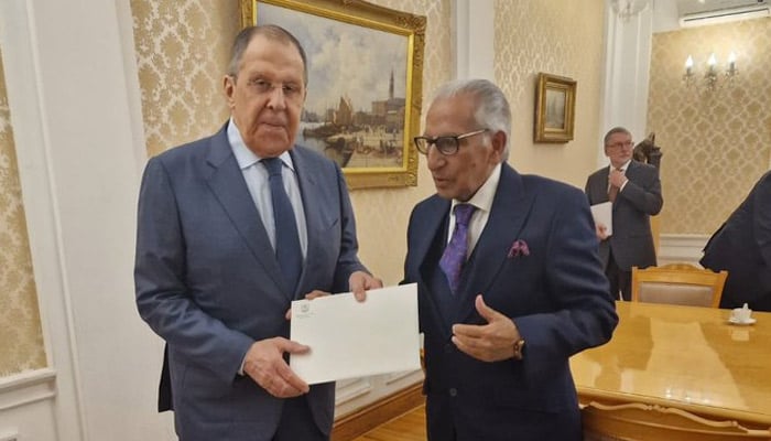 Special Assistant to Prime Minister Tariq Fatemi meets Russian Foreign Minister Sergey Lavrov in Moscow, Russia, June 3, 2025. — X/@ForeignOffice
