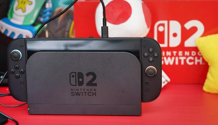 Nintendo Switch 2 is displayed at the Switch 2 experience corner for gamers at an electronics retailer in Tokyo on June 5, 2025. — AFP