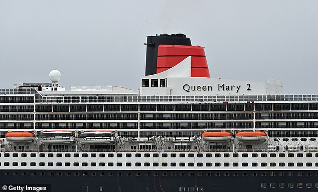 The Queen Mary 2 (pictured) departed from Southampton on March 8 for a 29-night voyage visiting ports in the eastern Caribbean and New York City. It will return to England on Sunday