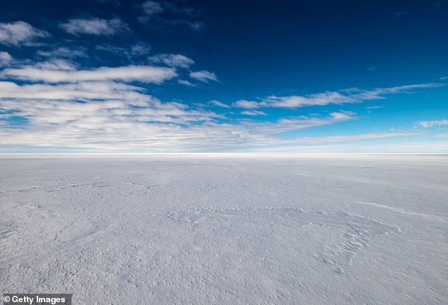 Ice sheets are masses of glacial ice extending more than 19,000 square miles (50,000 square kilometers). Pictured, the Ross Ice Shelf in West Antarctica