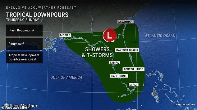The entire state of Florida is expected to be hit by the potential storm, bringing rough surf to beaches, which are already expected record crowds this Fourth of July