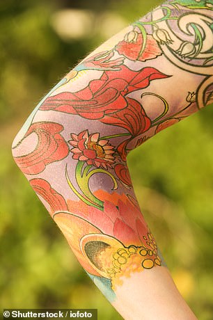 According to their analysis, people with cheerful, colourful tattoos are seen as more agreeable (stock image)