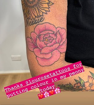 Ulrika Jonsson, took to Instagram in 2022 to reveal a colourful flower tattoo on her arm, coloured in a bright pink