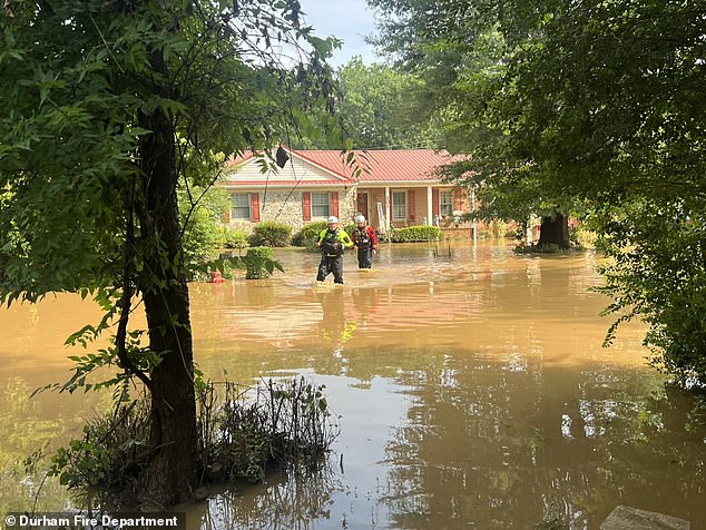 Water levels at the Eno River rose to their highest point with an increase of 25.63 feet, which qualifies as major flooding