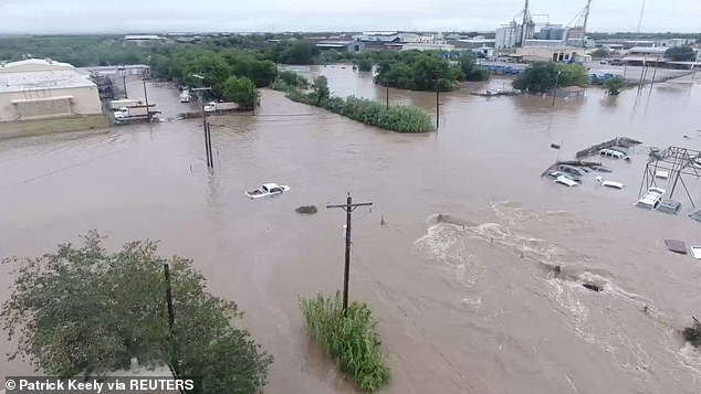 Chantal's arrival follows devastating flash floods in Texas (pictured), where at least 82 people have died and dozens remain missing after an unprecedented downpour overwhelmed thousands of residents