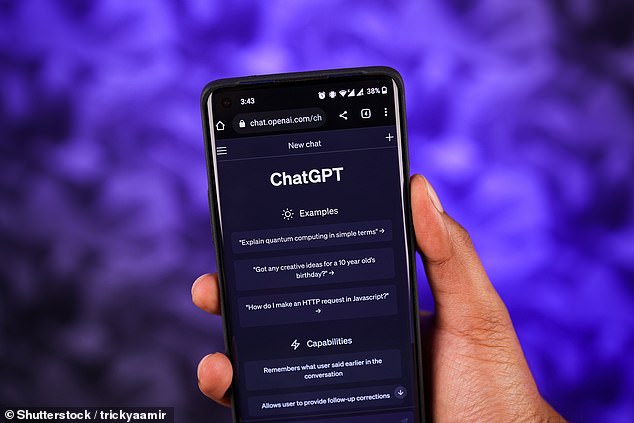 Today's technological advances include ChatGPT (pictured) which could be making us 'lazy', Dr Rudorfer said
