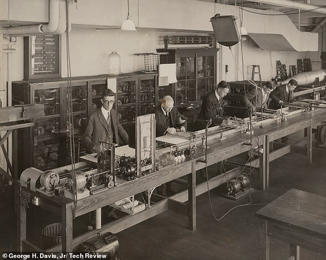 Vannevar Bush was a renowned inventor. Here, he is pictured working on a design called the product integraph in 1927
