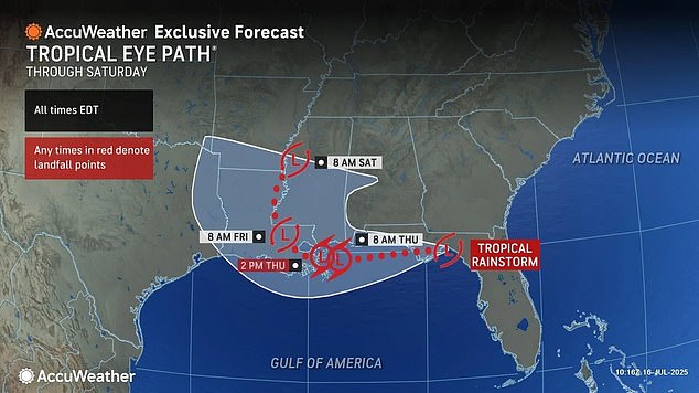 In the worst-case scenarios for Tropical Storm Dexter, heavy rain, wind, and flooding could impact between 18 and 20 million people in the Southeast and Gulf states this week
