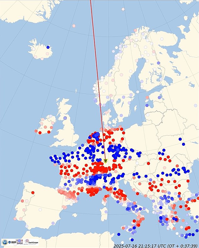 The seismic wave continued to travel, triggering sensors across Europe and Asia