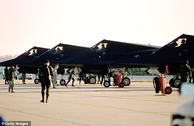 US Air Force F-117 stealth bombers (pictured) were at the cutting edge of aircraft design in the 1980s