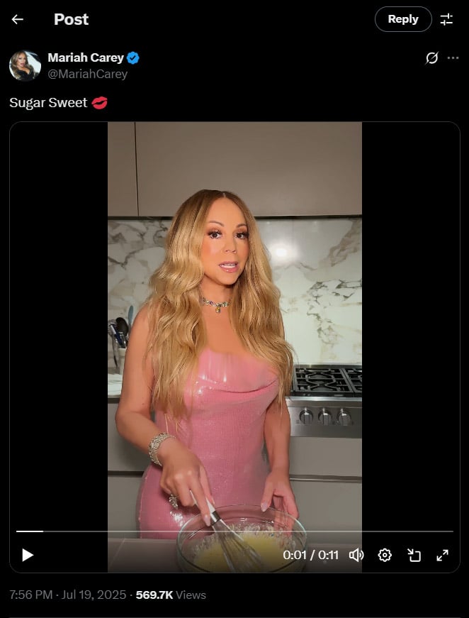 Mariah Carey whips up sugar sweet treat for fans