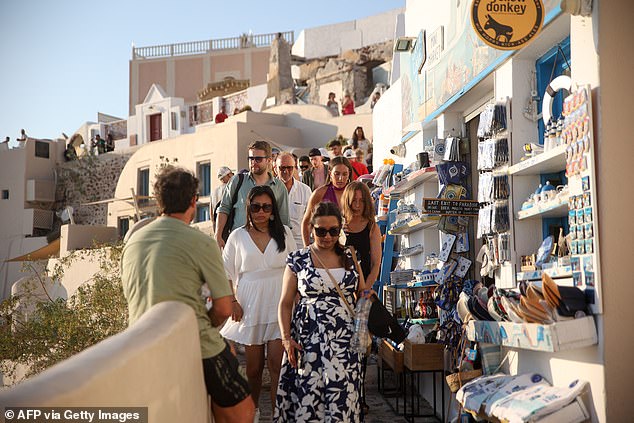 In June last year, Prime Minister Kyriakos Mitsotakis voiced his desire for the capping of cruise ship arrivals to Greece's most popular islands. He told Bloomberg: 'There are people spending a lot of money to be on Santorini and they don't want the island to be swamped'