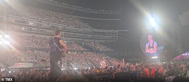 The erratic behaviour even caused frontman Chris Martin to quip: 'Either they're having an affair or they're just very shy'