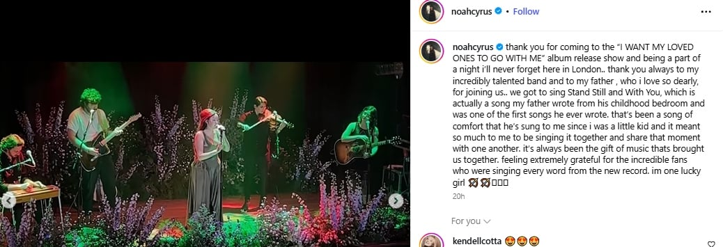 Billy Ray Cyrus joins Noah on stage in ‘touching’ London concert moment