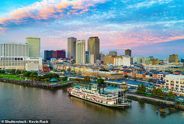 New Orleans (pictured) is home to more than 360,000 people, but much of the city is below sea level