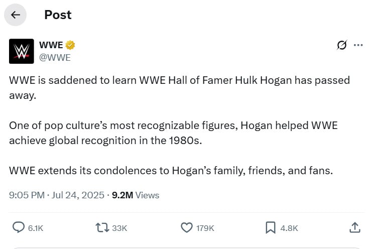 Wrestling icon-turned-actor Hulk Hogan dies at 71