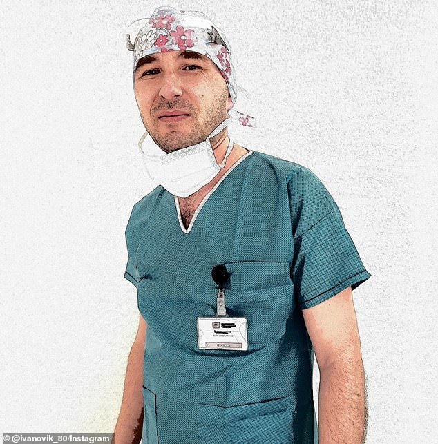 Dr Viktor Ivanovik (pictured), who has over one million followers on TikTok, claimed that kissing a dead person at a funeral could cost you your sense of smell