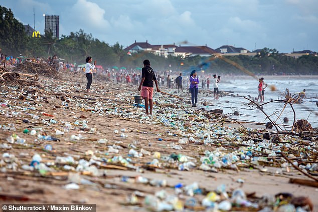 The trash season hits Bali beaches between December to March, when ocean currents unload waves of plastic waste onto the shore
