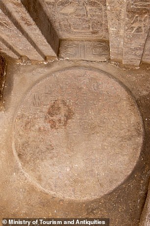 The researchers not only found the pink granite door and statues, but they also found a red granite offering table measuring 92.5 cm in diameter