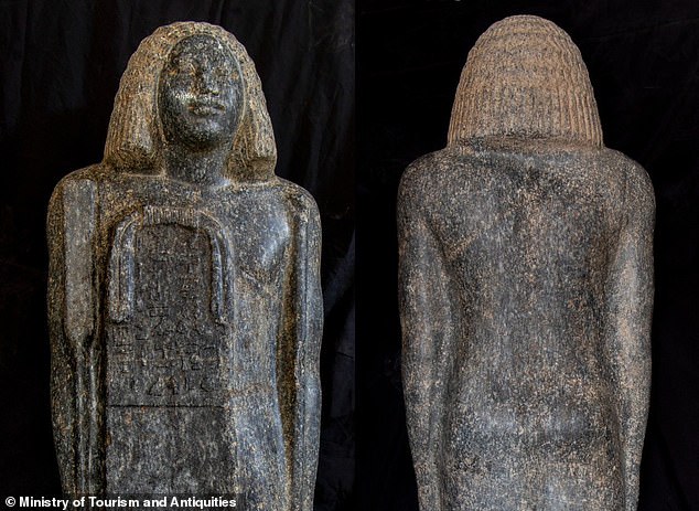 The tomb also had a massive black granite statue of a standing man, measuring 1.17 metres tall. The owner of this statue – whose name was inscribed on its chest – appears to date to a more recent time period, indicating the tomb may have been reused
