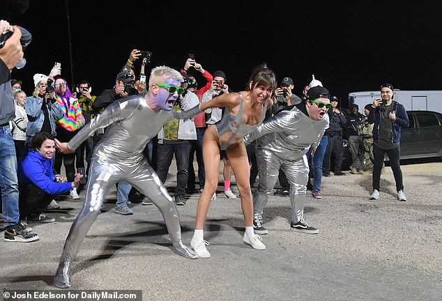 The small crowd began forming at 3am outside Area 51, and only 2 people were detained by police