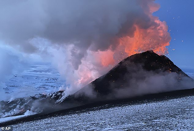 Located around 280 miles north of the regional capital, Petropavlovsk-Kamchatsky, Klyuchevskoy is one of the highest volcanoes in the world. Pictured is an eruption in 2021