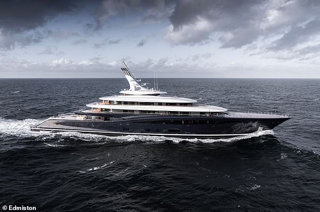 The vessel boasts a basketball court, beach club-style infinity pool, 15 cabins, a landing area for helicopters and even a private hospital