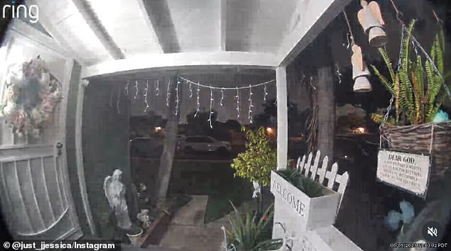 Jessica Ortiz of Compton, California shared her Ring doorbell camera footage from June 5, which appeared to show an extraterrestrial walking in her backyard
