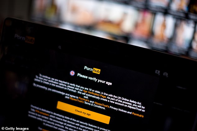 From Pornhub to X, all platforms displaying adult content must now have measures in place to verify that users are over-18 (stock image)