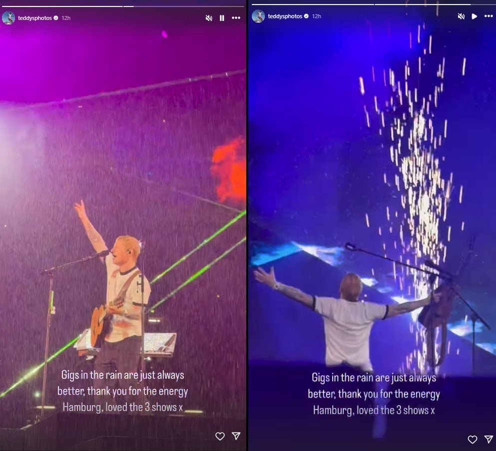 Ed sheeran’s latest concert gets ‘better’ with rain: Watch