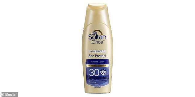The first once-a-day sunscreen analysed by the researchers was the Boots Soltan Once Advanced 8 Hour Protect, which comes in both a lotion and a spray form