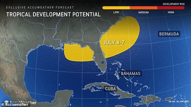 Meteorologists with AccuWeather believe the track of the storm will take it through Alabama, Mississippi, Florida, Georgia, and the Carolinas. That could affect more than 30 million people and countless holiday travelers