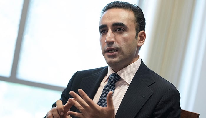 PPP Chairman Bilawal Bhutto-Zardari speaks during an interview with AFP at the Pakistani Embassy in Washington, DC on June 4, 2025. — AFP